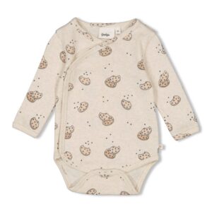 Wikkelromper AOP rib - Cute Cookie