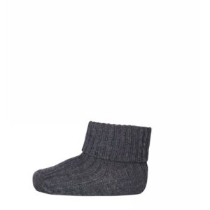 Cotton rib baby socks - Dark Grey Melange