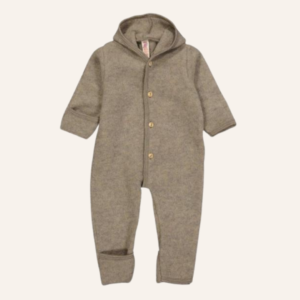 Hooded overall with buttons - Walnuss Melange