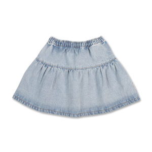 Jeans Ruffle Skirt - Light Blue Washed