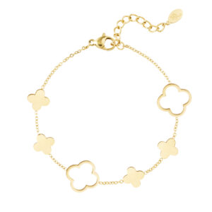 Armband klavertjes - Goud kleur