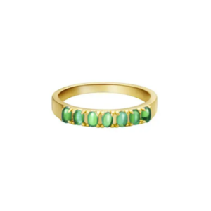Ring colored row Groen Koper 16