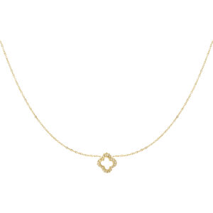 Diamant klaver ketting - Goud kleur