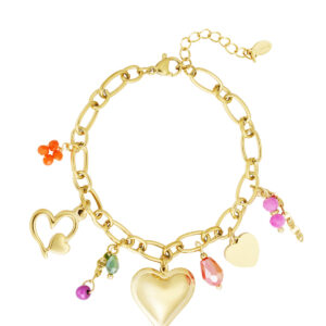 Statement charms armband - Goud kleur