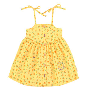 Short dress | yellow w/ flowers allover