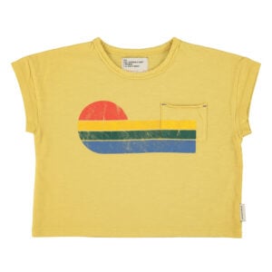 T'shirt | yellow w/ multicolor wave print