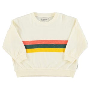 Sweatshirt | ecru w/ multicolor stripes print