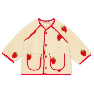 Strawberry Fleece Jacket - Soft White Berry