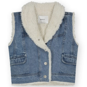 Retro Denim Gilet With Fur