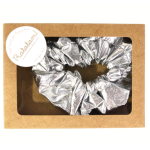Metallic scruncy silver