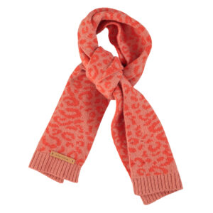 Knitted scarf | Pink w/ animal print