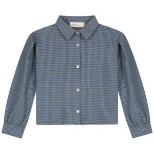 Niki Blouse - Blue/Grey Checkered