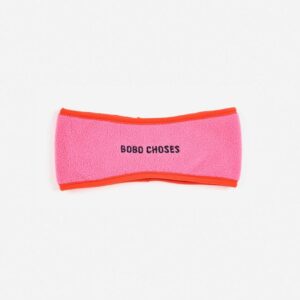 Bobo Choses pink polar fleece headband
