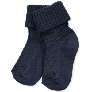 Cotton rib baby socks - Navy