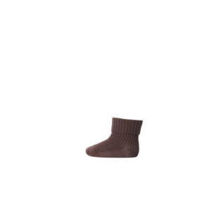 Cotton rib baby socks - Brown Sienna