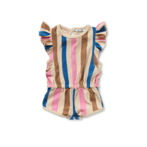 Ruffle Jumpsuit - Stripes Print