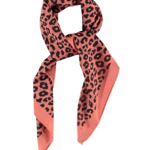 Chiffon bandana (70x70) | pink w/ animal print