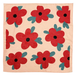 Chiffon bandana (70x70) | light pink w/ big flowers